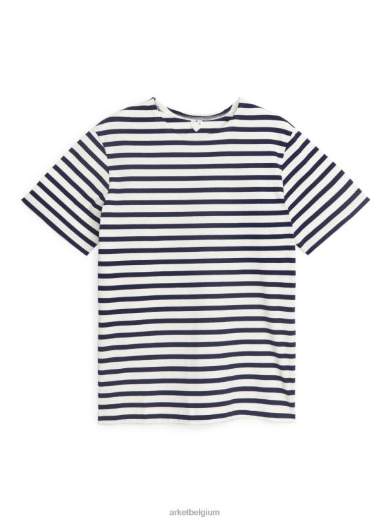 ARKET kleding 0DXJP1001 donkerblauw/wit zwaargewicht t-shirt vrouwen