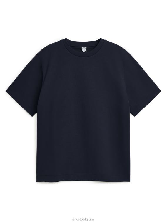 ARKET kleding 0DXJP1009 donkerblauw interlock t-shirt vrouwen