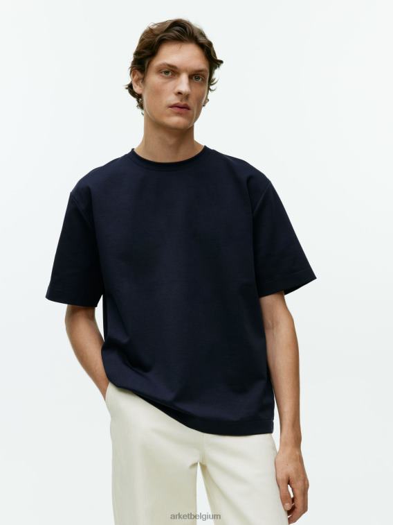 ARKET kleding 0DXJP1009 donkerblauw interlock t-shirt vrouwen
