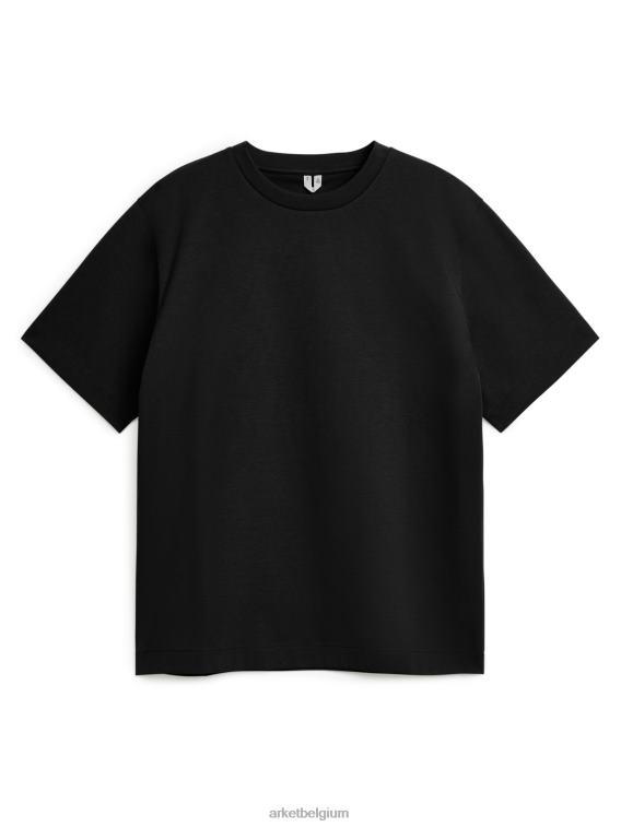 ARKET kleding 0DXJP1010 zwart interlock t-shirt vrouwen