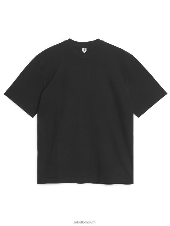 ARKET kleding 0DXJP1011 zwart gewassen bouclé jersey t-shirt vrouwen