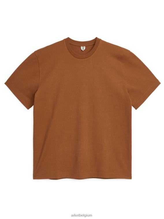 ARKET kleding 0DXJP1022 terracotta oversized zwaargewicht t-shirt vrouwen