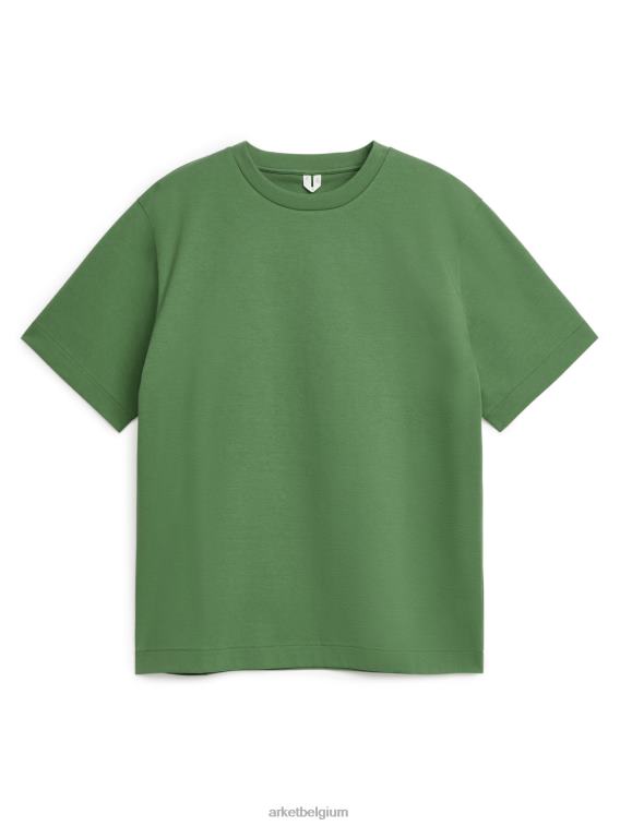 ARKET kleding 0DXJP1025 groente interlock t-shirt vrouwen