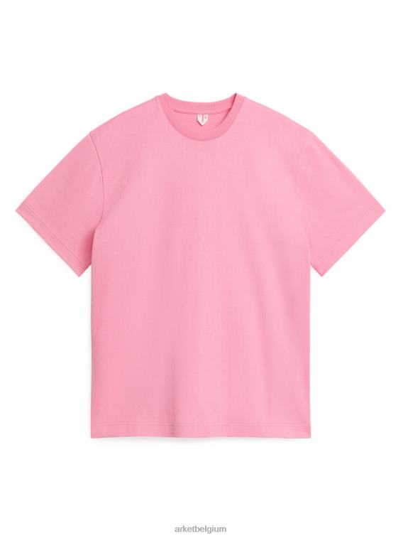 ARKET kleding 0DXJP1026 roze oversized zwaargewicht t-shirt vrouwen