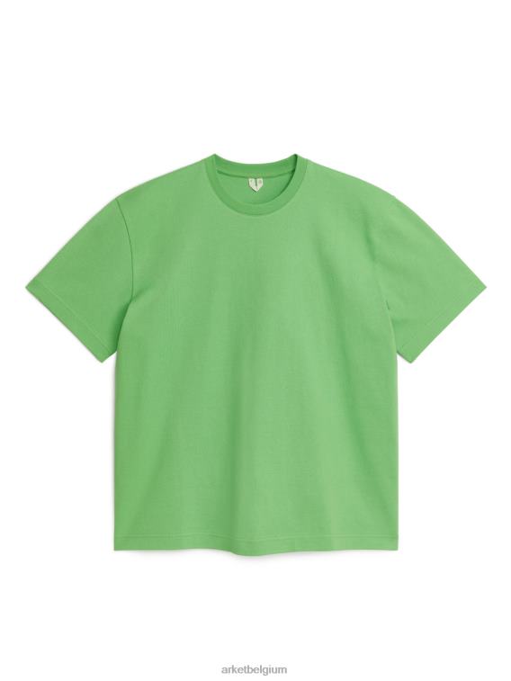 ARKET kleding 0DXJP1029 groente oversized zwaargewicht t-shirt vrouwen