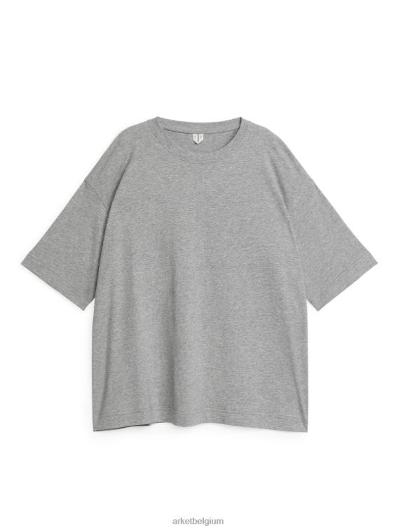 ARKET kleding 0DXJP276 grijs gemêleerd oversized t-shirt vrouwen