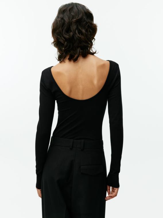 ARKET kleding 0DXJP277 zwart Jersey top met ronde hals vrouwen