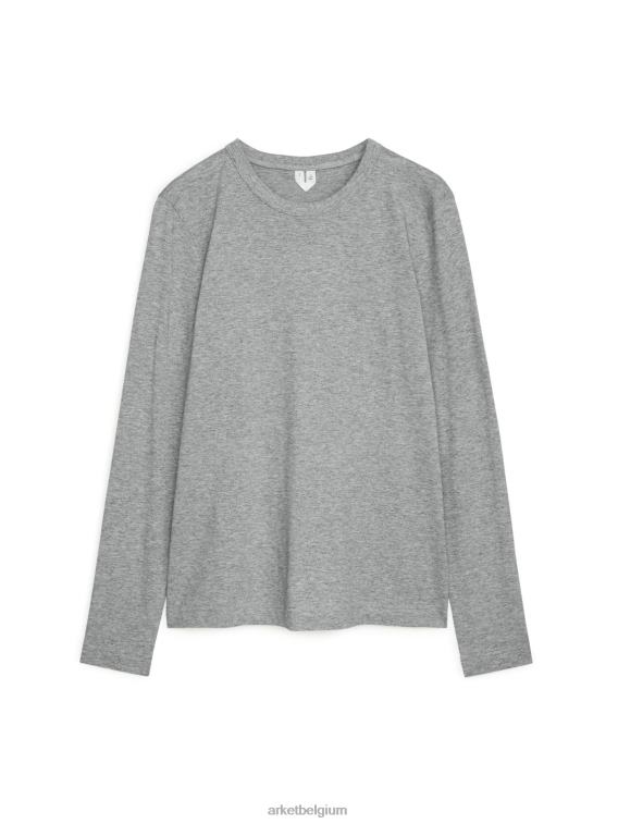 ARKET kleding 0DXJP281 grijs gemêleerd T-shirt met lange mouwen vrouwen