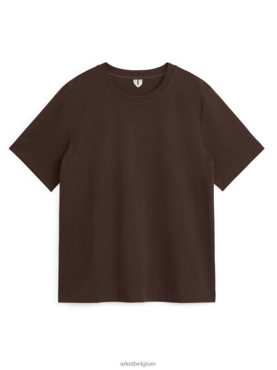 ARKET kleding 0DXJP288 donker bruin zwaargewicht t-shirt vrouwen