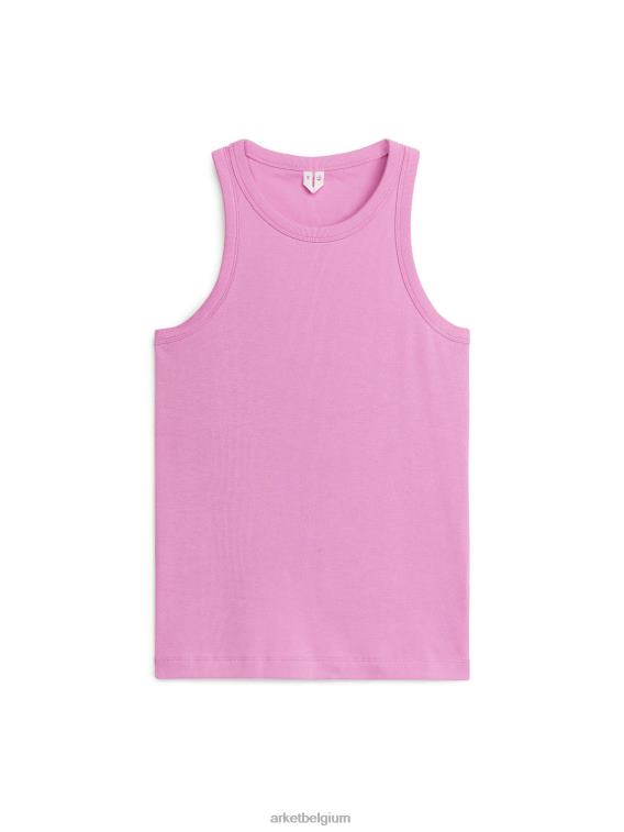 ARKET kleding 0DXJP289 roze rib racer tanktop vrouwen