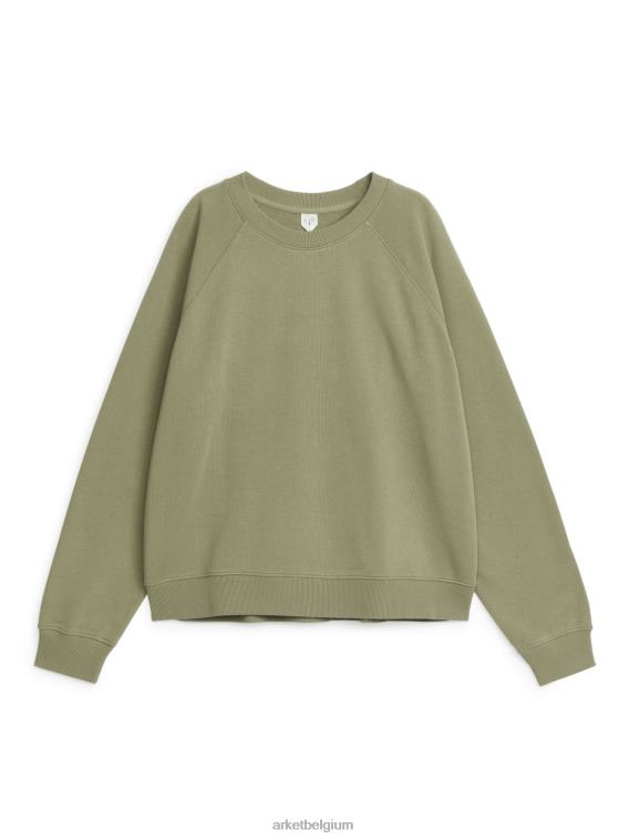 ARKET kleding 0DXJP291 groente zacht sweatshirt van franse badstof vrouwen