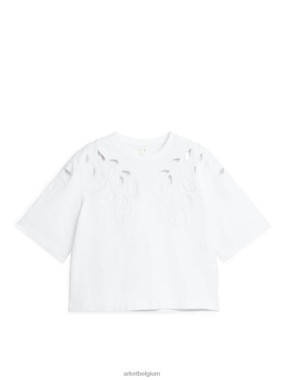 ARKET kleding 0DXJP293 wit geborduurd t-shirt vrouwen