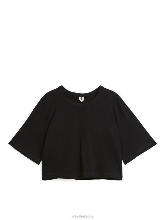 ARKET kleding 0DXJP298 zwart cropped t-shirt vrouwen