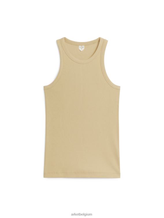 ARKET kleding 0DXJP307 beige rib racer tanktop vrouwen
