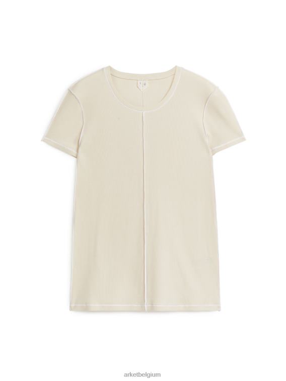 ARKET kleding 0DXJP311 gebroken wit/wit slim-fit katoenen t-shirt vrouwen