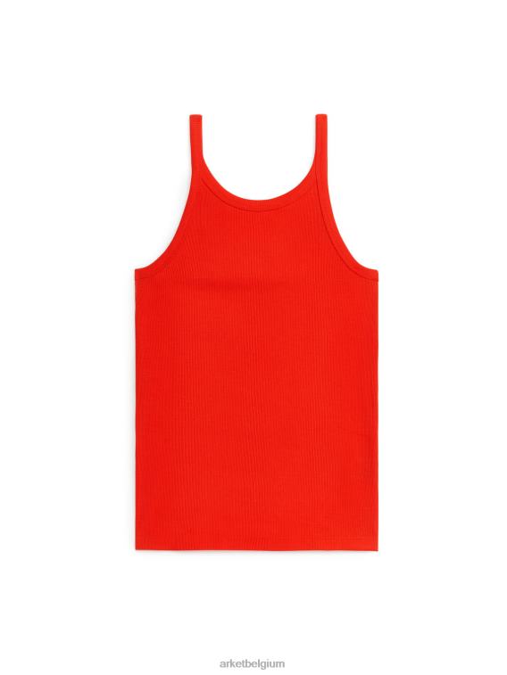 ARKET kleding 0DXJP313 rood geribde tanktop vrouwen