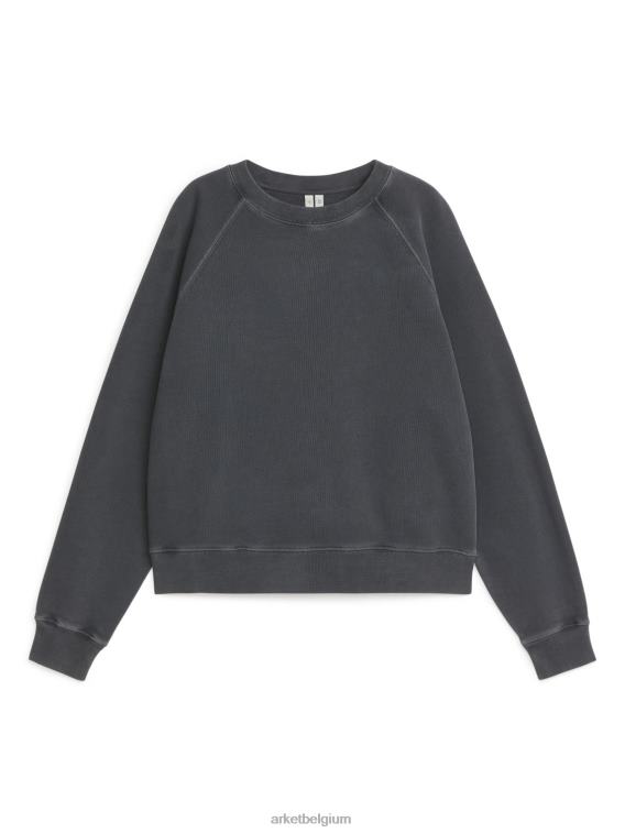 ARKET kleding 0DXJP319 donker grijs zacht sweatshirt van franse badstof vrouwen