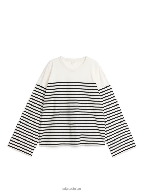 ARKET kleding 0DXJP324 gebroken wit/zwart oversized t-shirt vrouwen