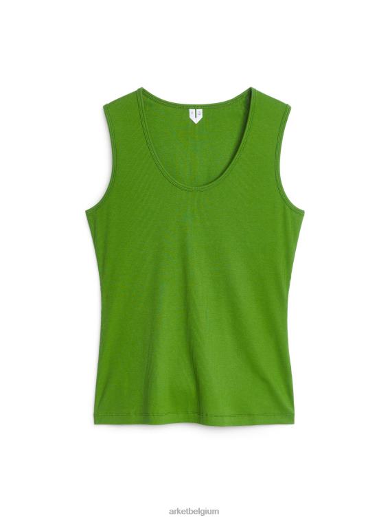 ARKET kleding 0DXJP330 groente geribde tanktop vrouwen