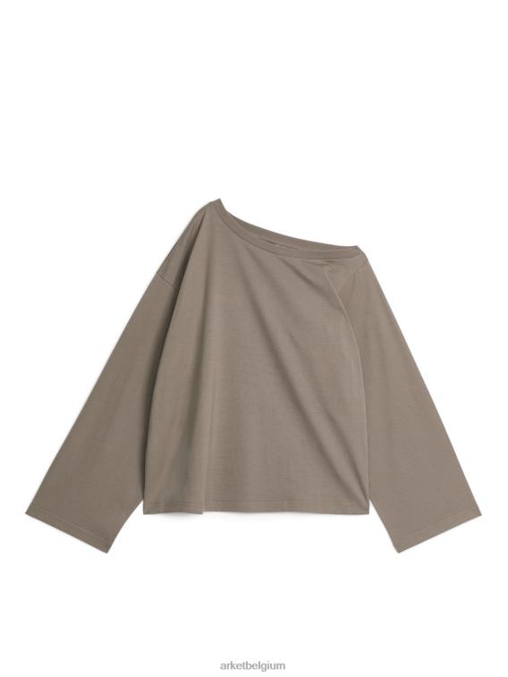 ARKET kleding 0DXJP335 wrat T-shirt met asymmetrische hals vrouwen