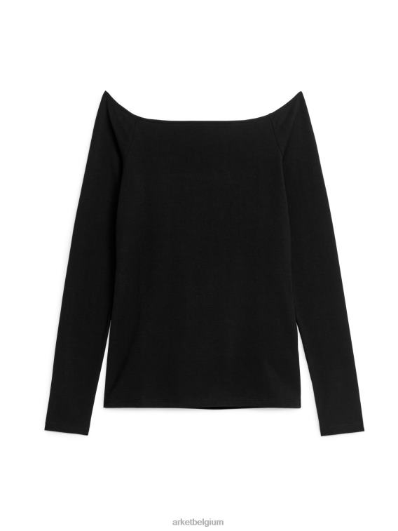 ARKET kleding 0DXJP344 zwart off-shoulder topje vrouwen