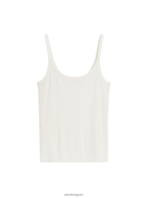 ARKET kleding 0DXJP347 gebroken wit zijden bandtopje vrouwen