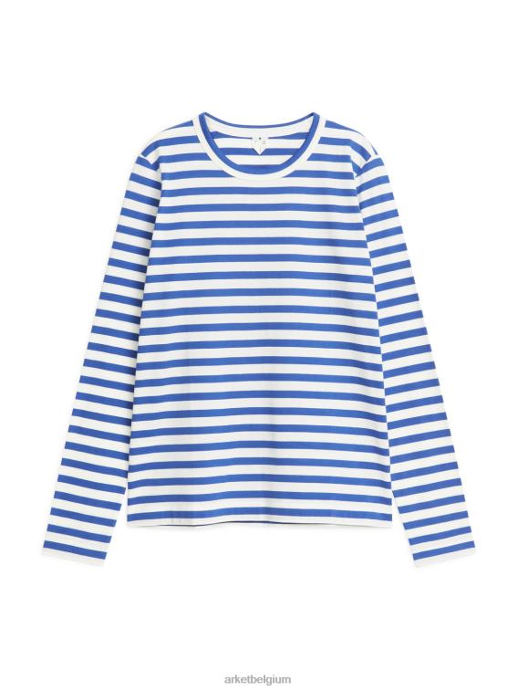 ARKET kleding 0DXJP349 blauw Wit T-shirt met lange mouwen vrouwen