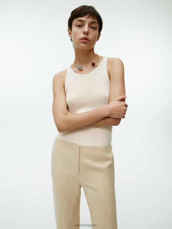 ARKET kleding 0DXJP358 gebroken wit zijden tanktop vrouwen