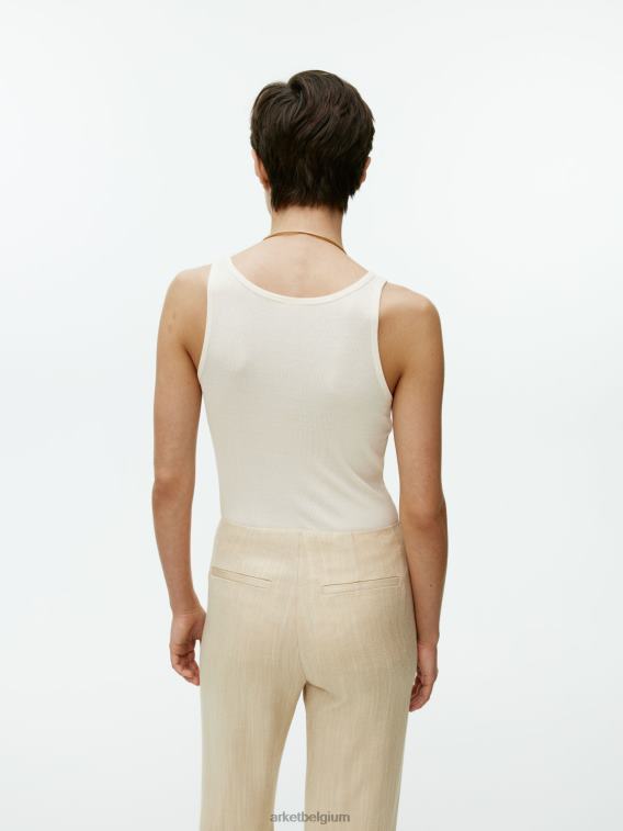 ARKET kleding 0DXJP358 gebroken wit zijden tanktop vrouwen