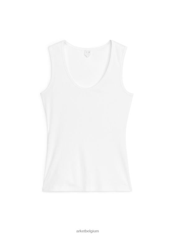 ARKET kleding 0DXJP363 wit geribde tanktop vrouwen