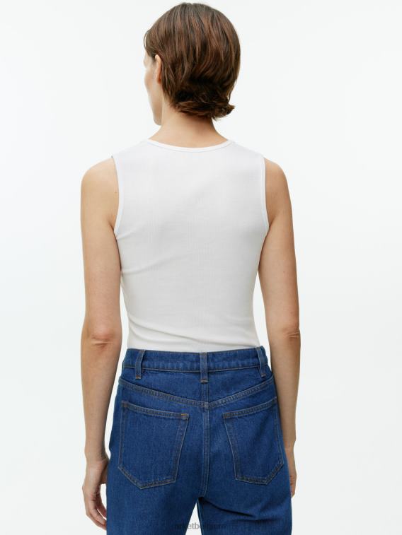 ARKET kleding 0DXJP363 wit geribde tanktop vrouwen