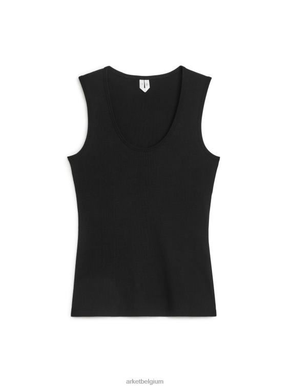 ARKET kleding 0DXJP364 zwart geribde tanktop vrouwen