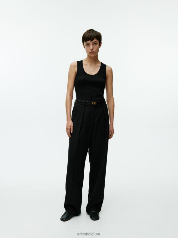 ARKET kleding 0DXJP364 zwart geribde tanktop vrouwen