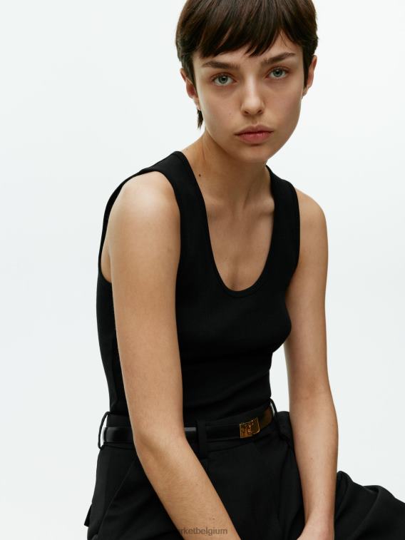 ARKET kleding 0DXJP364 zwart geribde tanktop vrouwen