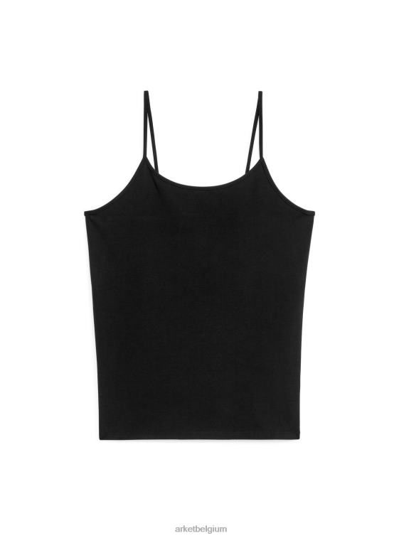 ARKET kleding 0DXJP365 zwart top van jersey met bandjes vrouwen
