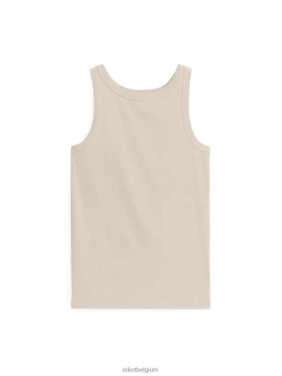ARKET kleding 0DXJP367 beige geribde tanktop vrouwen