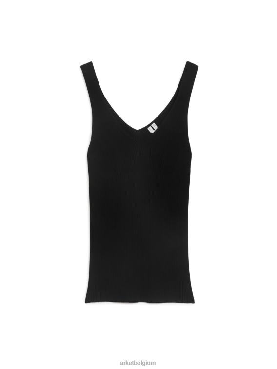 ARKET kleding 0DXJP371 zwart ribgebreide tanktop vrouwen