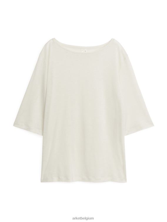 ARKET kleding 0DXJP372 gebroken wit T-shirt met boothals vrouwen
