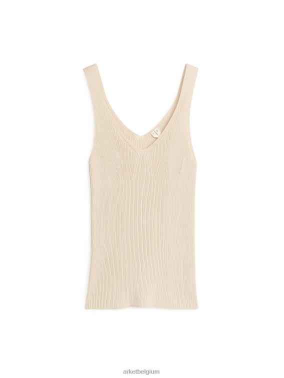 ARKET kleding 0DXJP374 beige ribgebreide tanktop vrouwen