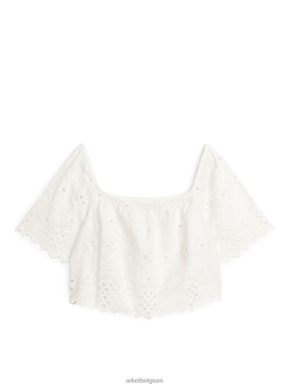 ARKET kleding 0DXJP37 wit geborduurde bovenkant vrouwen
