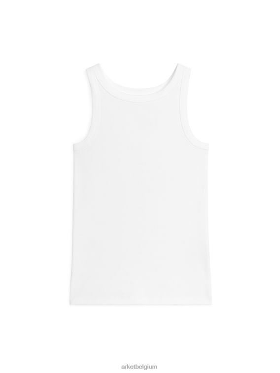 ARKET kleding 0DXJP383 wit geribde tanktop vrouwen