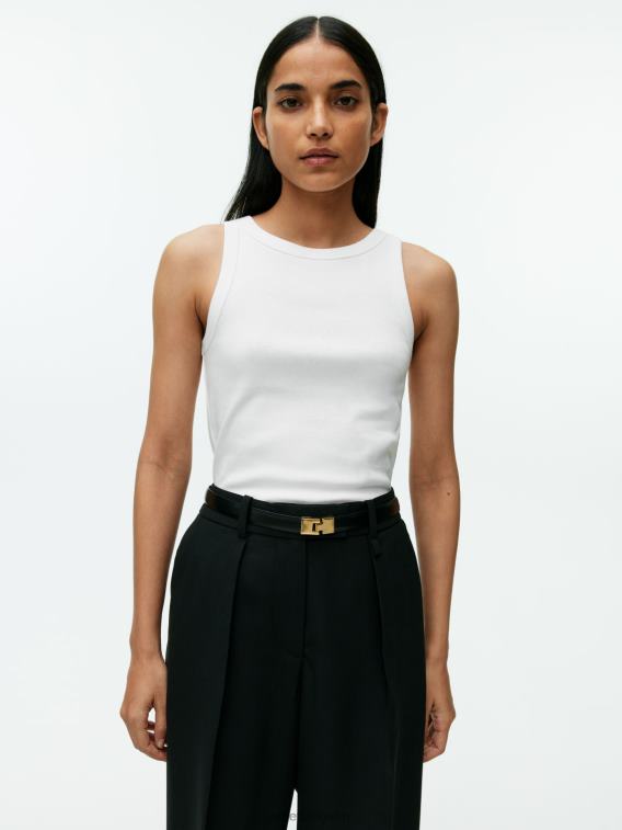 ARKET kleding 0DXJP383 wit geribde tanktop vrouwen