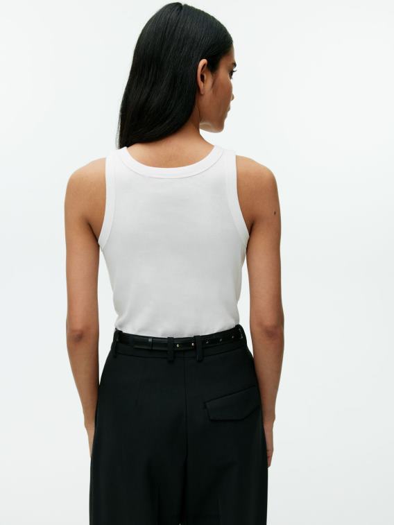 ARKET kleding 0DXJP383 wit geribde tanktop vrouwen
