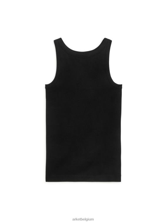 ARKET kleding 0DXJP384 zwart geribde tanktop vrouwen