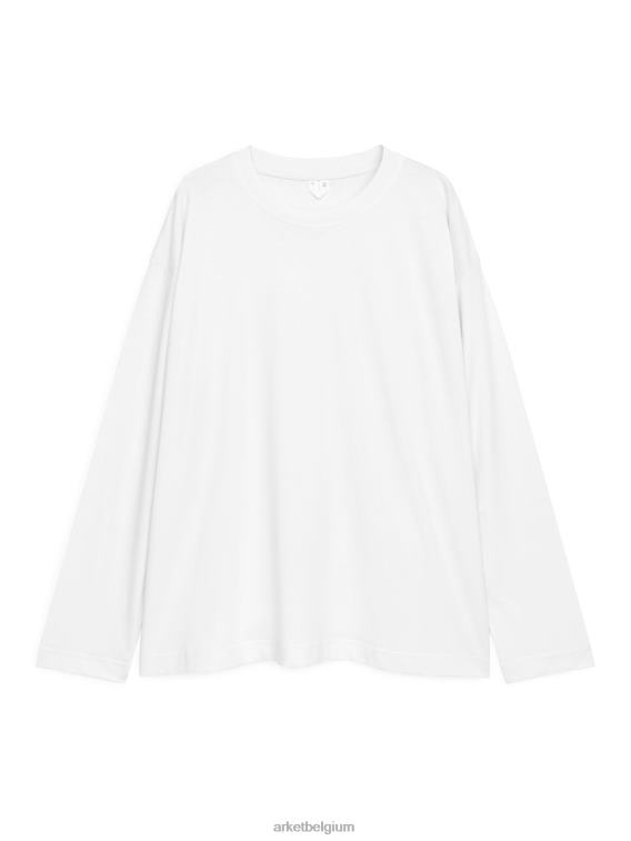 ARKET kleding 0DXJP386 wit Oversized T-shirt van pimakatoen vrouwen