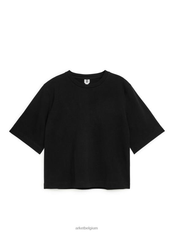 ARKET kleding 0DXJP387 zwart zwaar boxy t-shirt vrouwen
