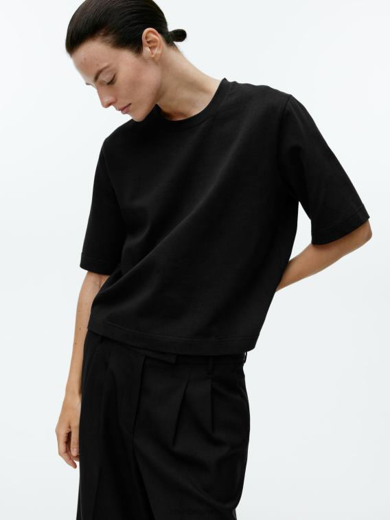 ARKET kleding 0DXJP387 zwart zwaar boxy t-shirt vrouwen