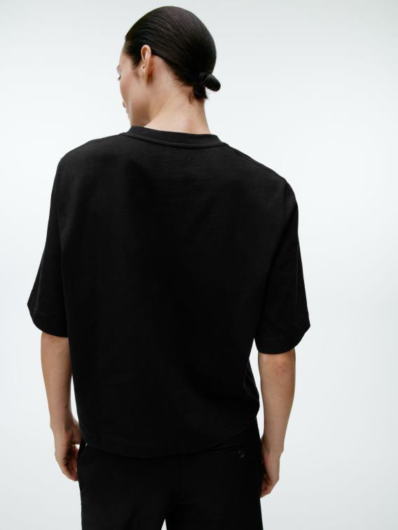 ARKET kleding 0DXJP387 zwart zwaar boxy t-shirt vrouwen