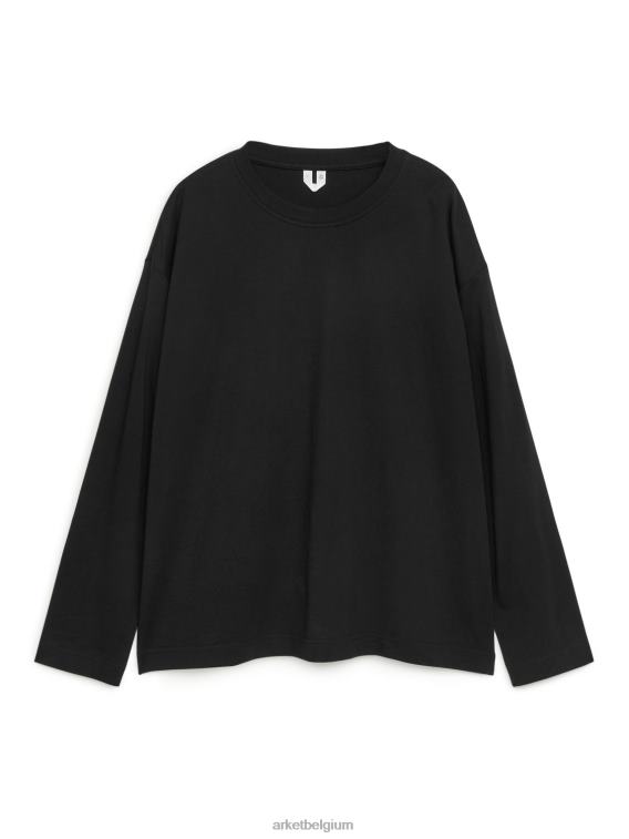 ARKET kleding 0DXJP388 zwart Oversized T-shirt van pimakatoen vrouwen