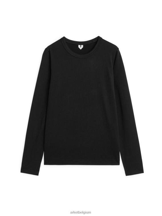 ARKET kleding 0DXJP392 zwart T-shirt met lange mouwen vrouwen